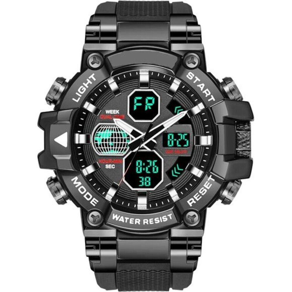 Sporty Digital Analog Watch Men 50M Waterproof